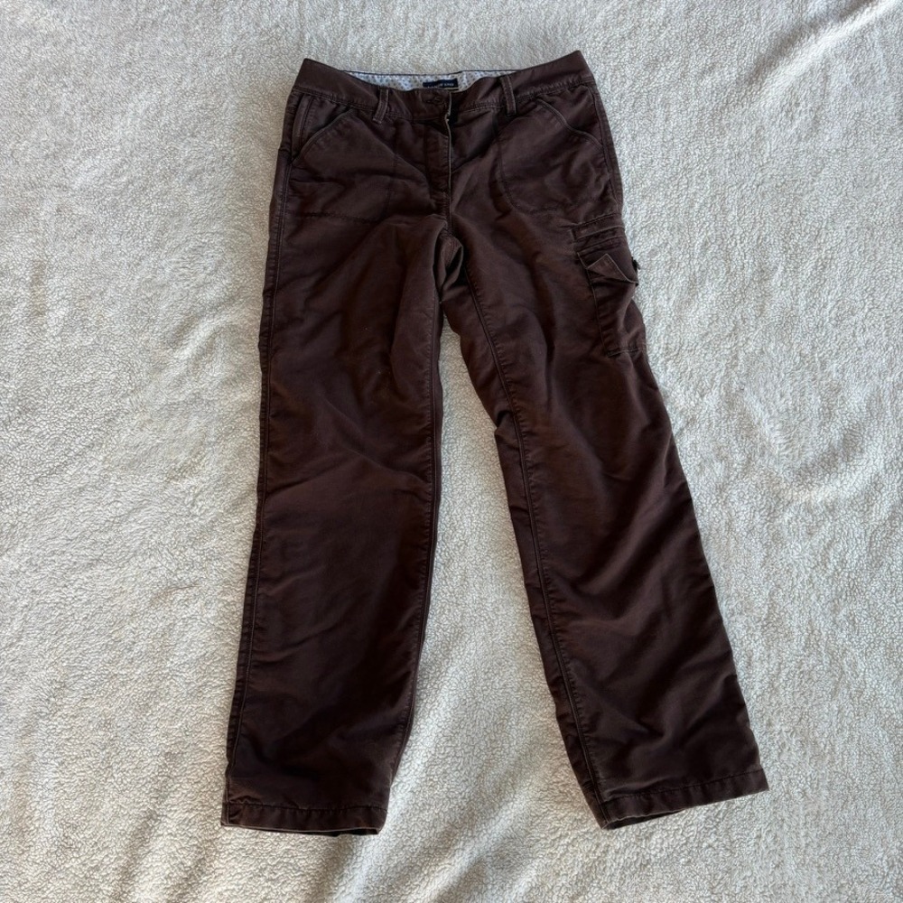 Lands' End Fully Lined Cargo Pants Women's 10 brown Winter Utility